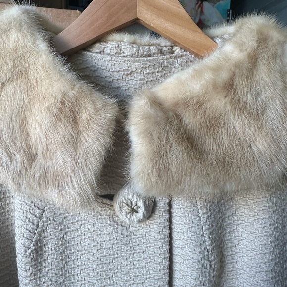 Vintage Swing Coat with Mink Collar S - Picture 7 of 10